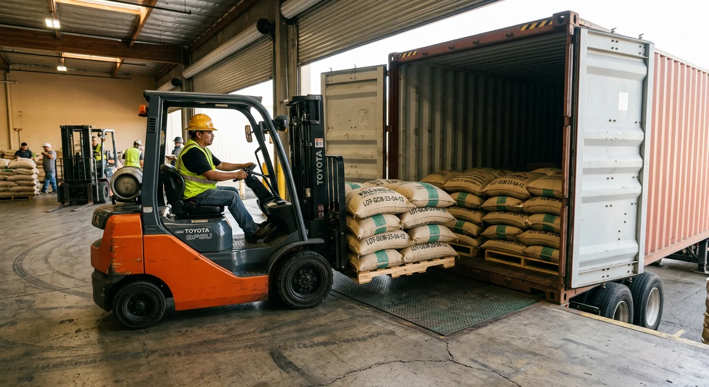 Container loading at GreenTech export warehouse