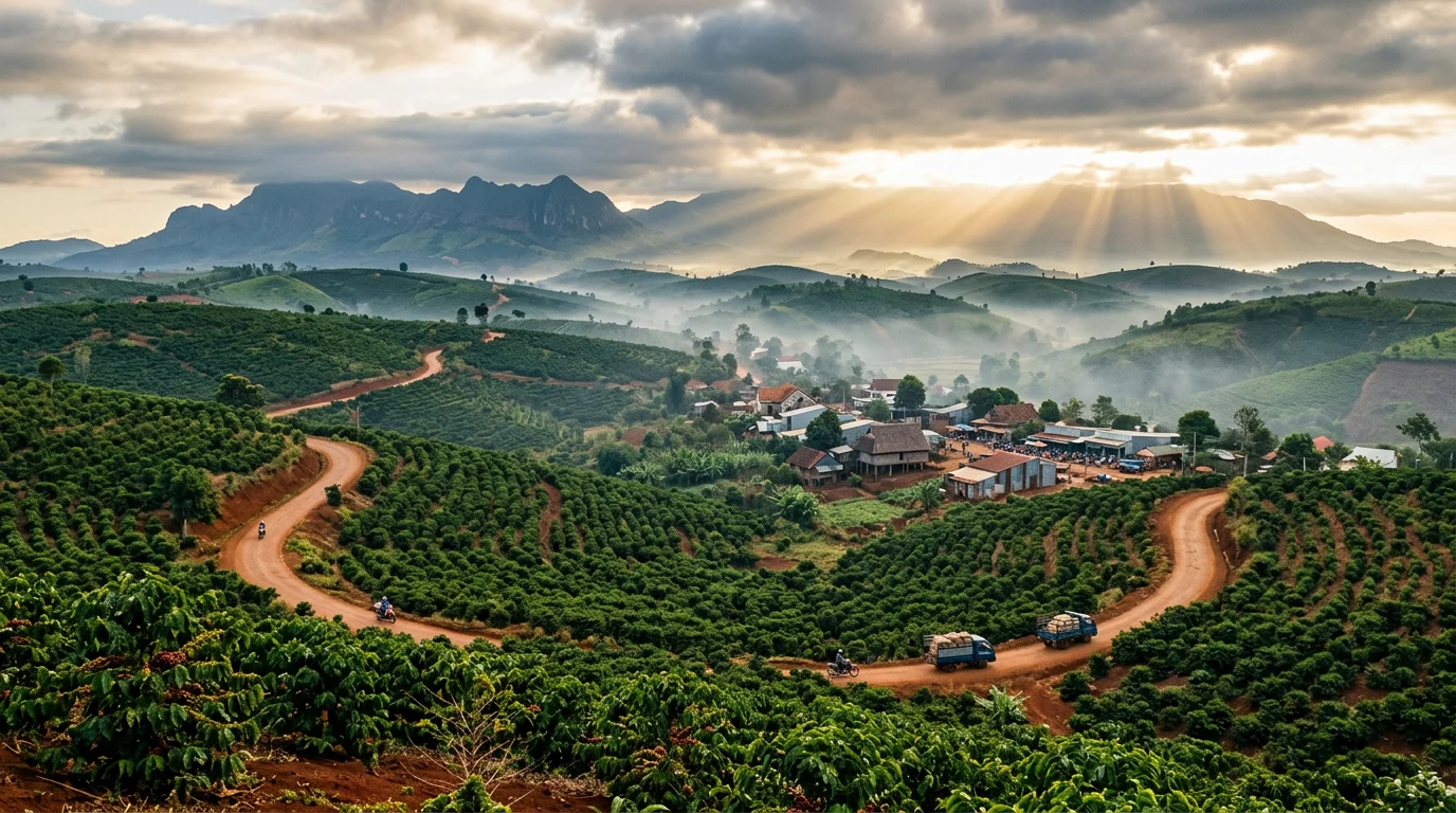 Elevation view of volcanic terroir