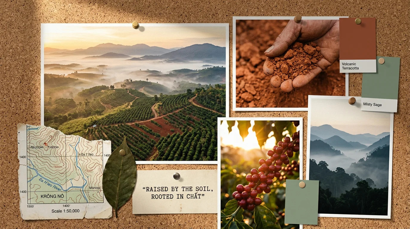 Volcanic highlands at golden hour